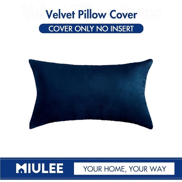 NWT Miulee Velvet Pillow Covers Dark Blue Pillowcase Soft Solid Cushion - Picture 2 of 12